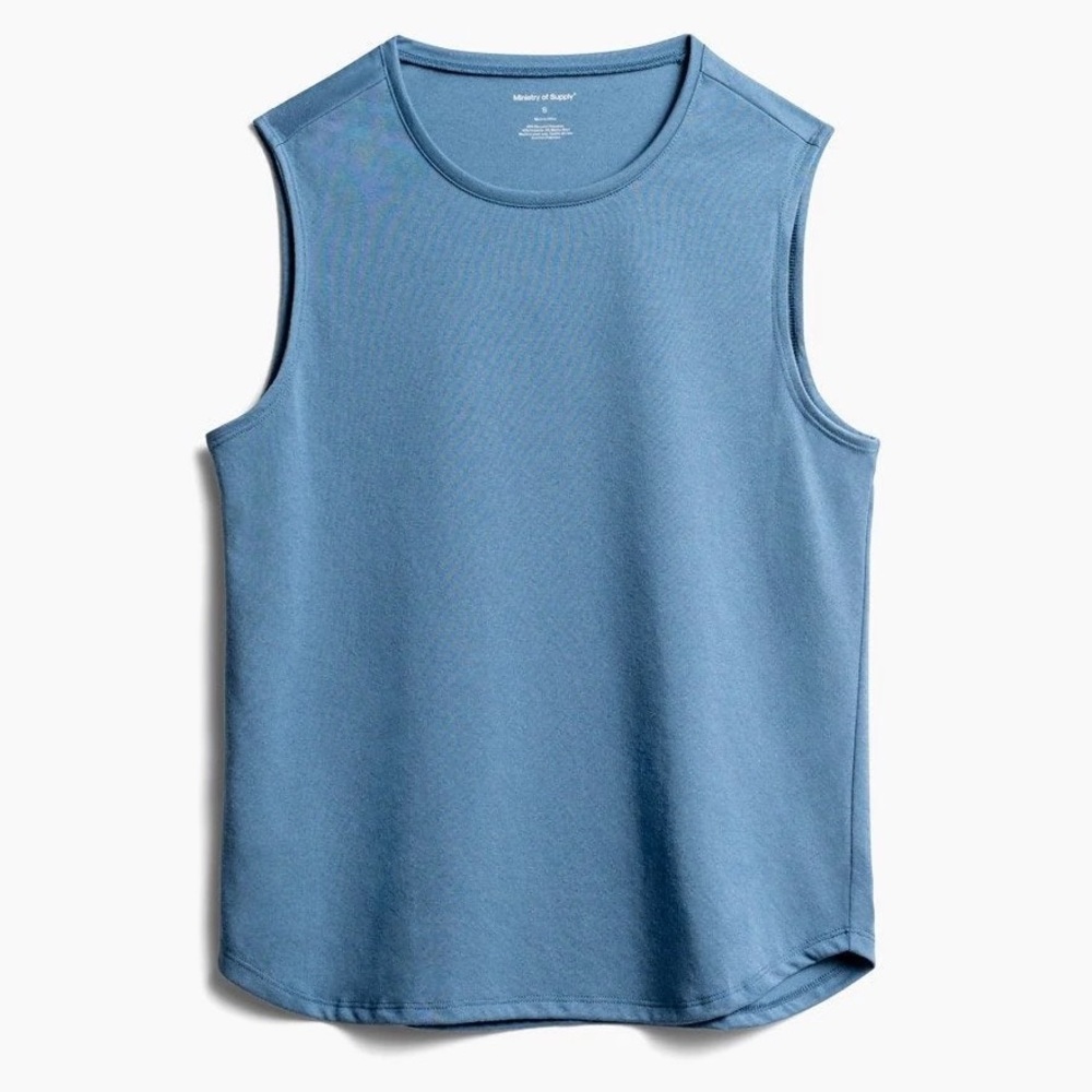 Women's Recycled Composite Merino Tank - Storm Blue